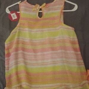 Striped Sleeveless Top with Bow